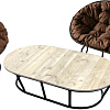 Набор садовой мебели M-Group Мамасан, Папасан и стол 12130405 (черный/коричневая подушка)