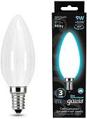 Светодиодная лампочка Gauss Filament Свеча 9W 610lm 4100К Е14 milky LED 103201209