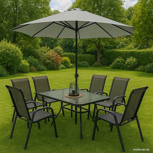 Набор садовой мебели AksHome Sunbeam (серый/черный)
