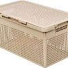 Коробка для хранения Violet Лофт с крышкой 562120 21 л (латте)
