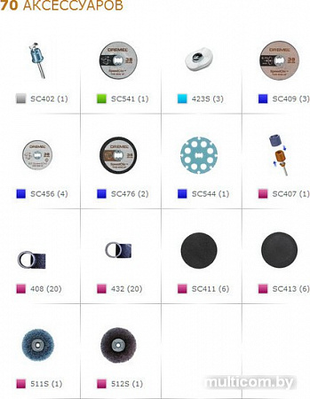 Набор оснастки Dremel 725 70 предметов [2615E725JA]