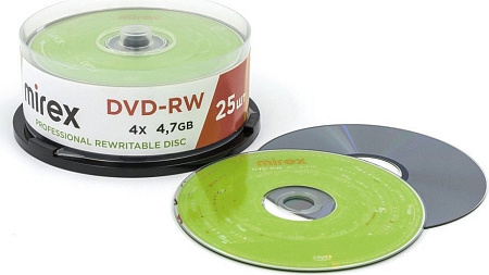 DVD-RW диск Mirex 4.7Gb 4x UL130032A4M (25 шт.)