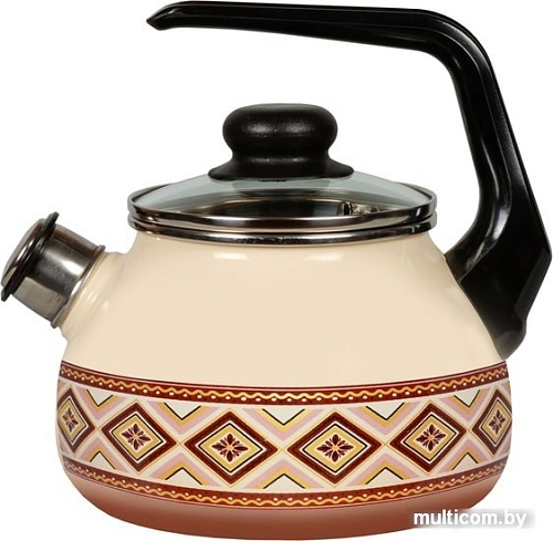 Чайник со свистком СтальЭмаль Шоколад 4с209я
