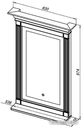 Aquanet Зеркало с полкой Селена 70 00246509 (белый)