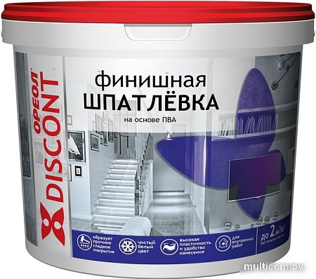 Шпатлевка Ореол Discont Финишная на основе ПВА 1.3 кг
