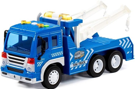 Игрушечный транспорт Полесье Автомобиль-эвакуатор инерционный Сити 86525