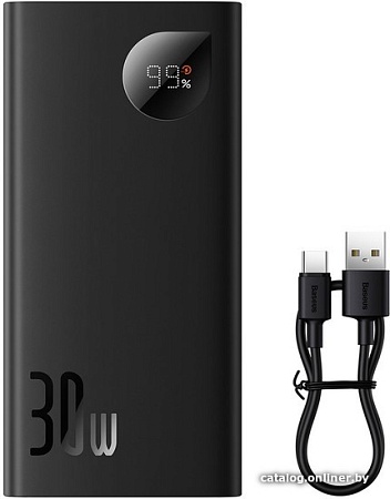 Внешний аккумулятор Baseus Adaman2 Digital Display Fast Charge Power Bank 10000mAh 30W (черный)