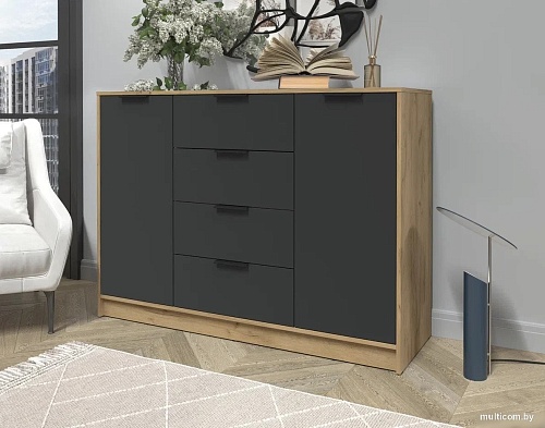 Тумба Интерлиния Концепт КТ-Т140 (антрацит/дуб золотой)