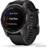 Умные часы Garmin Fenix 7S Sapphire Solar 42 мм (серый карбон/черный)