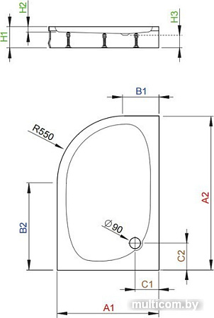 Душевой поддон Radaway Patmos E 120x90 (правый) [4P91217-03P]
