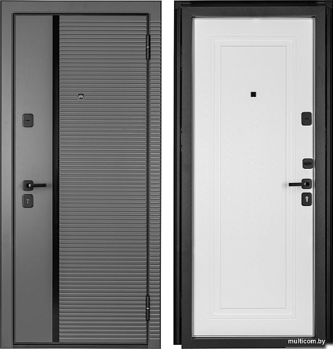 Металлическая дверь Guard MG75 МДФ/МДФ 87х205 правая (серый/белый ясень)