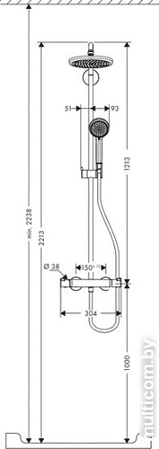 Душевая система Hansgrohe Croma 220 Showerpipe 1038 мм (27185000)