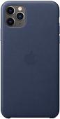 Чехол Apple Leather Case для iPhone 11 Pro Max (темно-синий)
