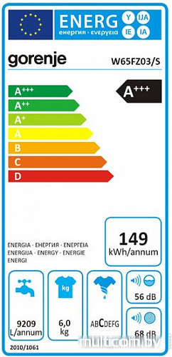 Стиральная машина Gorenje W65FZ03/S