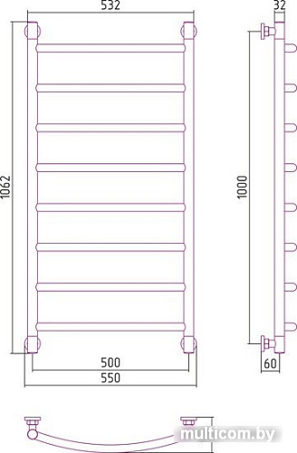 Полотенцесушитель Сунержа Галант+ 1000x500 12-0200-1050