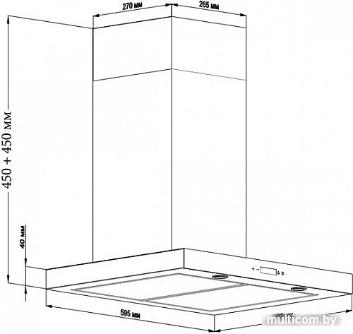 Кухонная вытяжка Backer CH60E-MC-L200 Inox BG