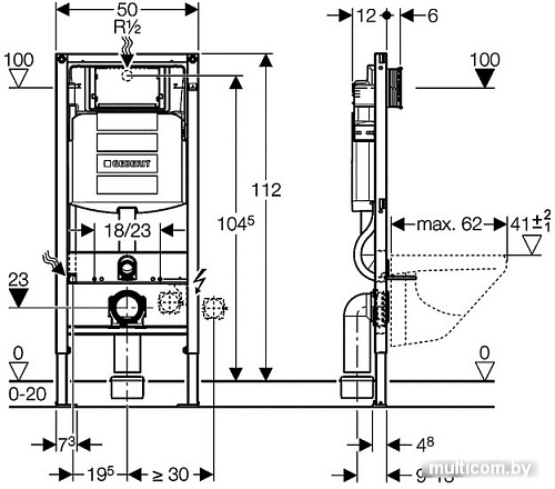 Инсталляция для унитаза Geberit DuoFix Up 320 111.333.00.5