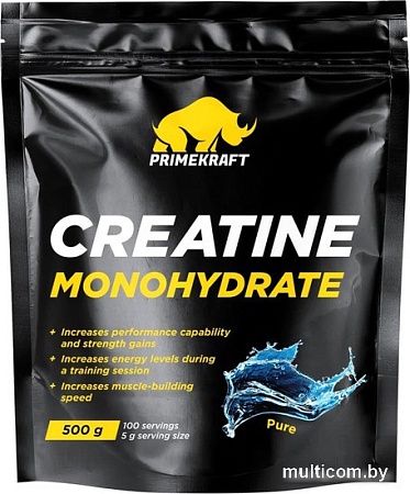 Моногидрат креатина Prime Kraft Monohydrate Micronized 100% Pure (500г, без вкуса)
