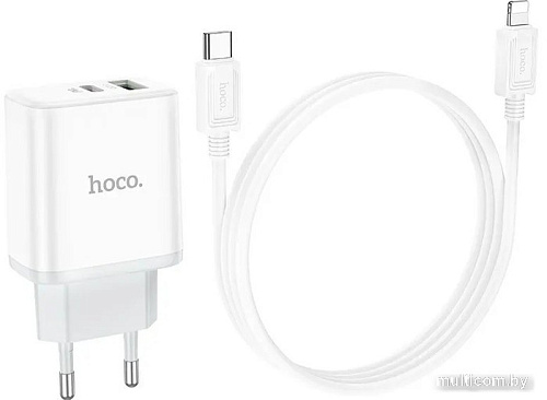 Сетевое зарядное Hoco C105A Lightning (белый)