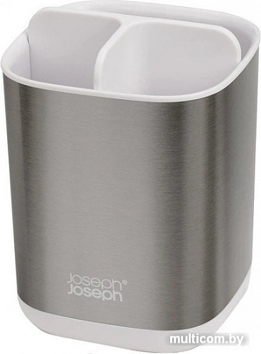 Стакан для зубной щетки и пасты Joseph Joseph EasyStore Steel 70530 (белый/нержавеющая сталь)