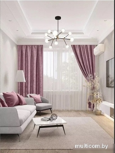 Комплект штор Mio Tesoro Мрамор 150x270 (2 шт, пыльная роза)