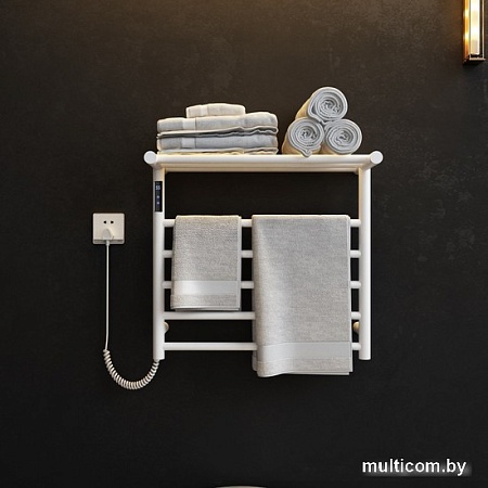 Полотенцесушитель Maxonor PL-TRE03-55-5-8 с полкой (белый, подключение слева)