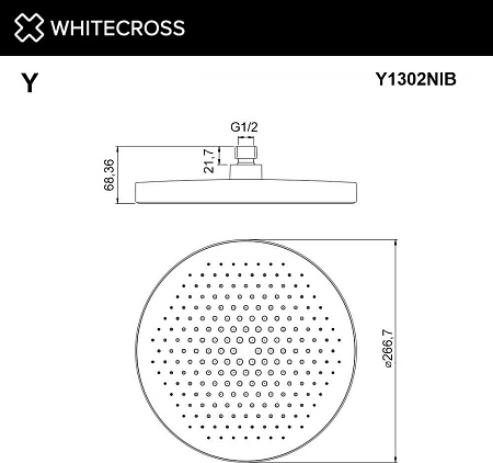 Верхний душ Whitecross Y1302NIB (брашированный никель)