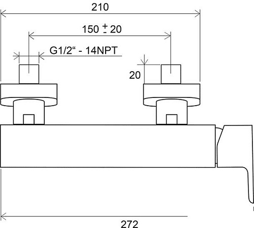 Смеситель Ravak 10° TD 032.00/150 [X070066]