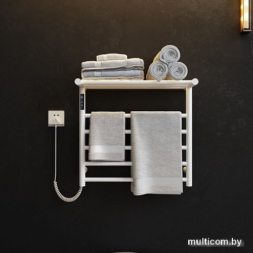 Полотенцесушитель Maxonor PL-TRE03-55-5-8 с полкой (белый, подключение слева)