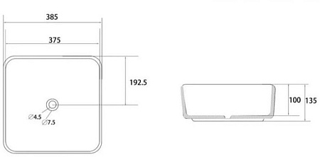 Умывальник Abber Rechteck AC2211MMG (золото матовый)