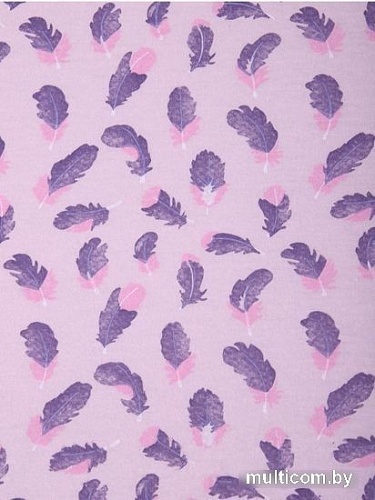 Постельное белье Luxsonia Трикотаж на резинке 80x200 3366 (перышки розовый)