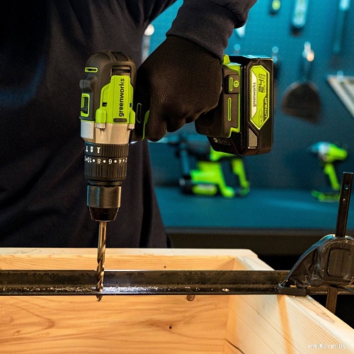 Ударная дрель-шуруповерт Greenworks GD24DD60 3704107CUB (без АКБ)