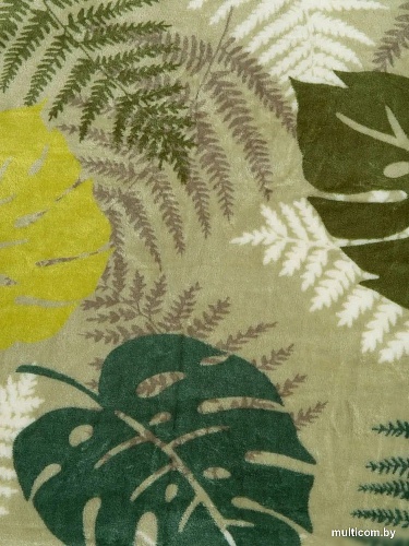 Плед Tex Republic Absolute Монстера и папоротник Фланель 150x200 35343 (зеленый)