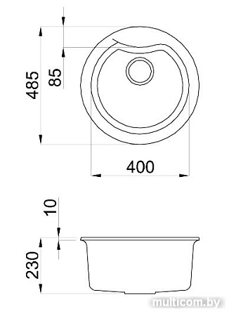 Кухонная мойка Elleci Ego Round Aluminium 79