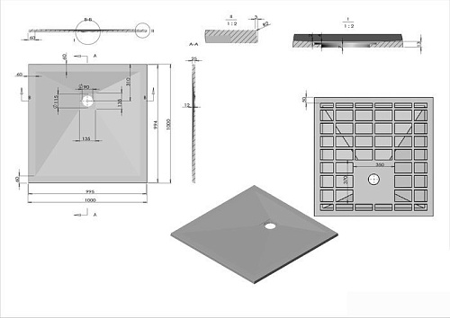 Душевой поддон Vincea VST-4SR1010W 100x100