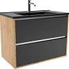 ЗОВ Тумба с умывальником Женева 100 (дуб/черный)