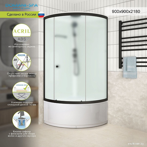 Душевая кабина Domani-Spa Simple 99 High 90x90 DS01Sm99HWM00.Gt-V1.2-Black