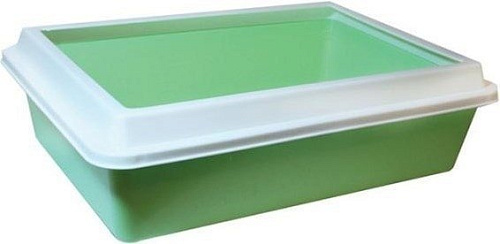 Туалет-лоток ZooExpress Lux с рамкой (зеленый/белый)