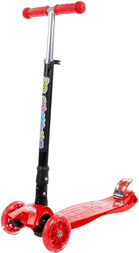 Двухколесный детский самокат Полесье Со складной ручкой 0072C 94414 (красный/черный)