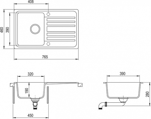 Кухонная мойка Aquasanita Notus SQ101AW (argent 220)