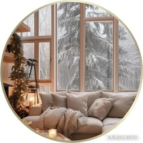 Зеркало eMZe D80 с УФ-окантовкой UV.80.80.AUR (золото)