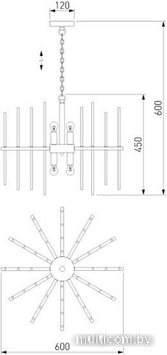 Подвесная люстра Bogate's Allure 356/6 латунь
