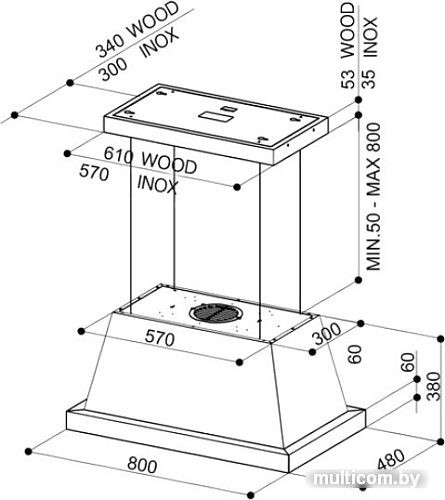 Кухонная вытяжка Faber Thea IS.EV8 DG Matt A80 SC 321.0517.782