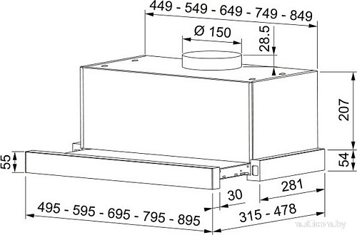 Кухонная вытяжка Franke Touch WH 60 315.0702.968