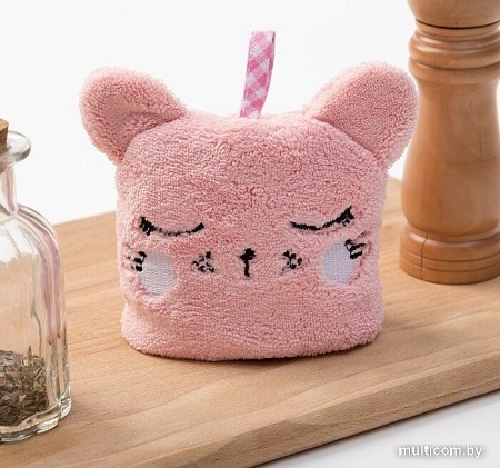 Полотенце Доляна Кошка 3751983 (розовый)