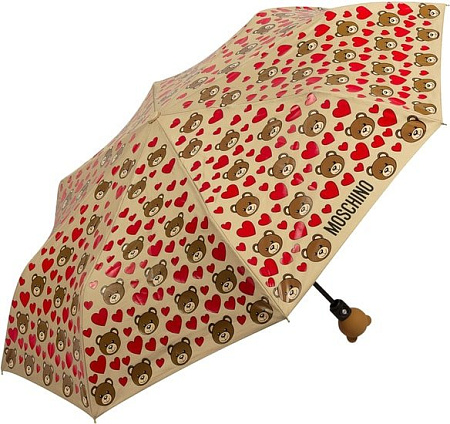 Зонт Moschino 8048-OCD Bear Hearts Allover Dark Beige