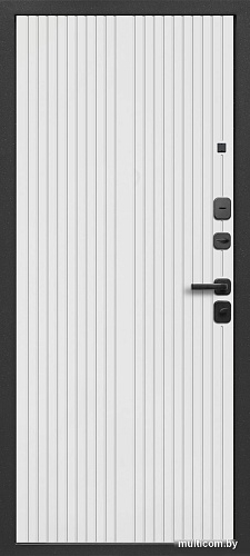 Металлическая дверь Guard 86x205 правая (графит лакобель/белый матовый)