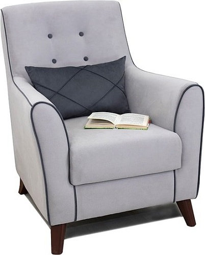 Интерьерное кресло Нижегородмебель Френсис ТК 264 (офелия/амиго велюр, светло-серый/серый)