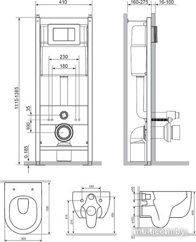 Унитаз подвесной Damixa Scandinavian Pure DX36.IS10151.1701