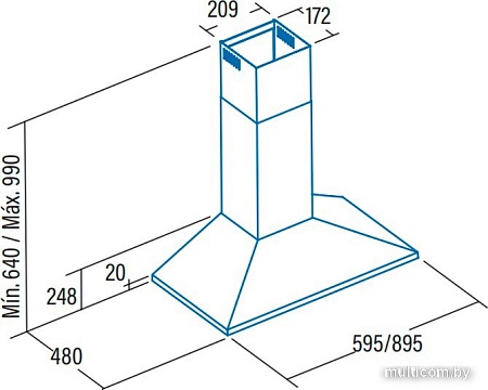 Кухонная вытяжка CATA V 6000 WH 02061099